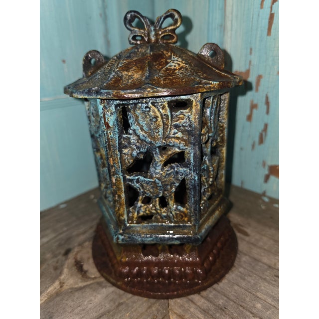 Antique Japanese Cast Iron Tea Garden Lantern. For Sale - Image 4 of 12