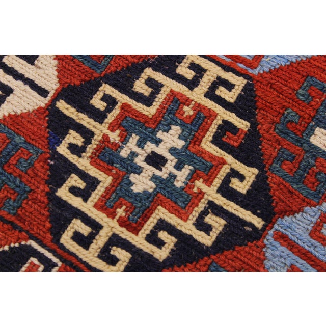 1970s Semi Vintage Tribal Soumakh Wool Rug - 6'4" X 8'6" For Sale In New York - Image 6 of 11