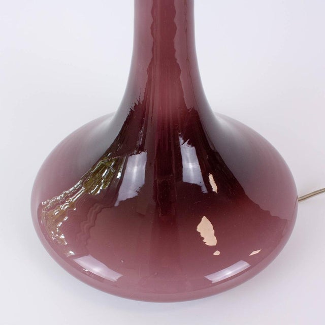 Portuguese Amethyst Opaline Glass Table Lamp, 1960s For Sale - Image 9 of 14