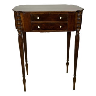 Federal Style Mahogany Two-Drawer Work Table, Early 20th Century For Sale