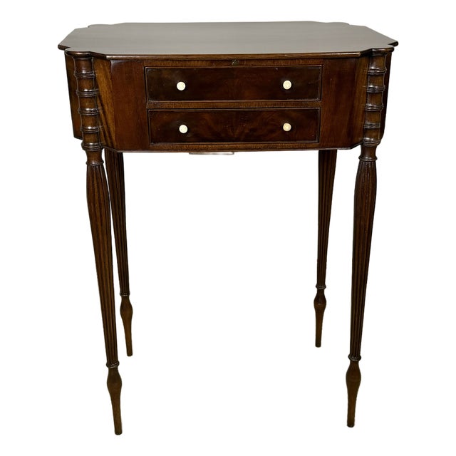 Federal Style Mahogany Two-Drawer Work Table, Early 20th Century For Sale