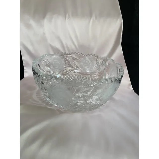 Victorian American Brilliant Period (Abp) Late 1800’s-Early 1900’. Rare & Stunning Hand Cut Crystal Bowl For Sale - Image 3 of 11
