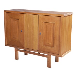 Brutalist Oak Cabinet, 1970s For Sale