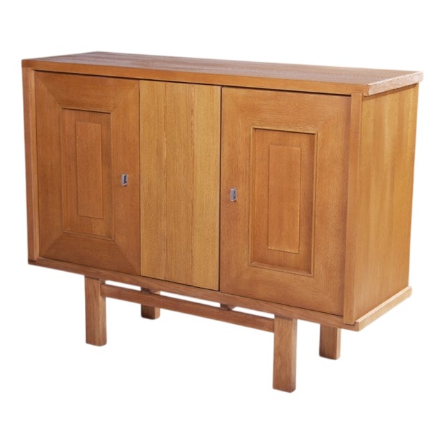 Brutalist Oak Cabinet, 1970s For Sale