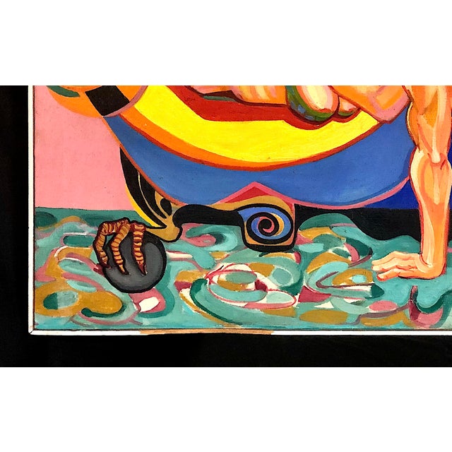 Textile A Large, Bold and Intimate Mid-Century Painting by Larsen For Sale - Image 7 of 7