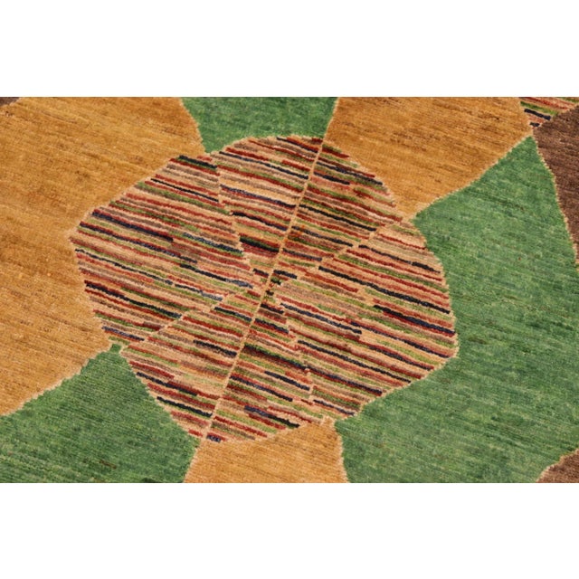 1990s Contemporary Gabbeh Brown/Gold Wool Rug - 6'1" X 9'1" For Sale In New York - Image 6 of 10