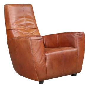 Vintage Leather Lounge Chair attributed to Gerard Van Den Berg, the Netherlands, 1970s