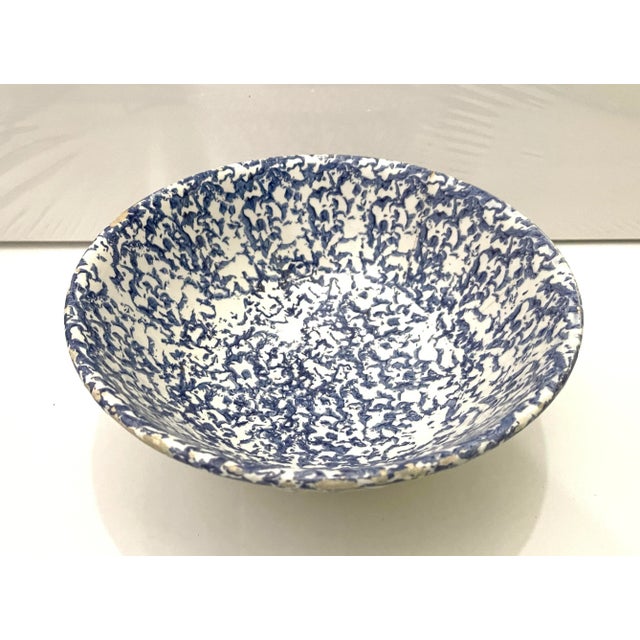 Antique Italian Pottery Blue White Bowl Navy blue Made in Italy Dimensions 10” x 10” x 3.75”