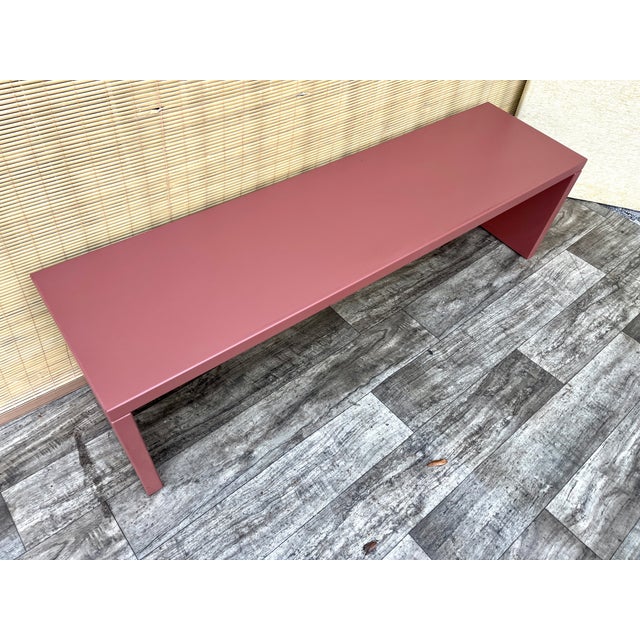 Modern Post Modern Lacquered Raspberry Accent Bench by B&b Italia. Circa 1990s For Sale - Image 3 of 18