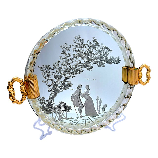 Murano Glass Torchon Tray from Manifattura Di Murano, 1960s For Sale