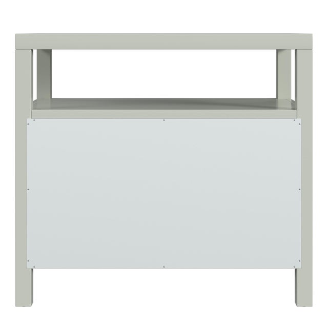 Nora 28 in. W Rectangular 2 Drawer Wide Nightstand with Open Shelf, Sage Green For Sale In Chicago - Image 6 of 8