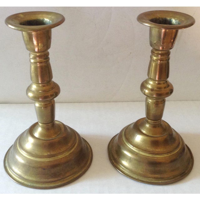 Old English Brass Candlesticks A Pair Chairish