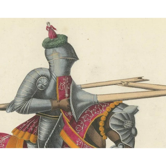 Ornate Armor and Horses in Action, 1842, Paper For Sale - Image 3 of 7