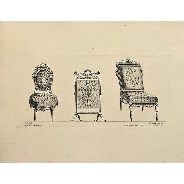 Very Rare-1878 -Set of 8- French Antique Interior Furniture Design Lithographs-Chairs, Documentaion For Sale - Image 9 of 10