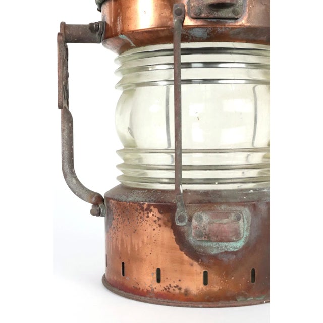 Early 20th Century Ankerlight DHR Holland Copper & Glass Ship Lantern For Sale In New York - Image 6 of 11
