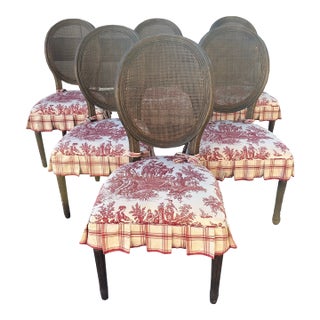Restoration Hardware Cane Back Dining Chairs, Set of 6 For Sale
