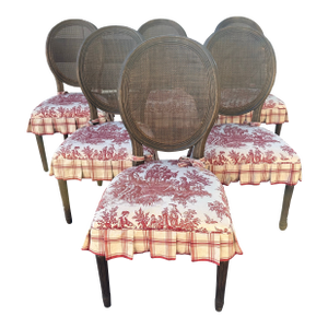 Restoration Hardware Cane Back Dining Chairs, Set of 6