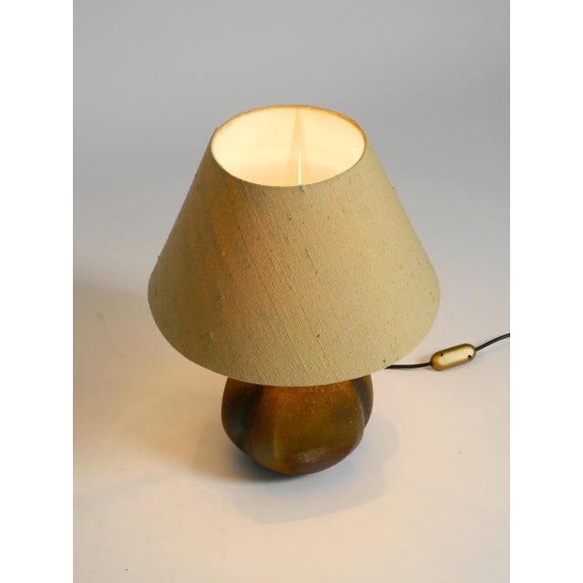 Beige Ceramic Table Lamp with Fabric Shade, 1960s For Sale - Image 8 of 18