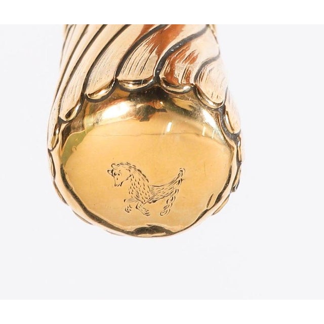 Antique Walking Stick Cane in 18k Gold Pommel, 1800s For Sale - Image 3 of 11