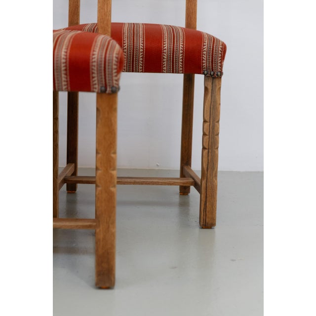 Vintage Danish Brutalist Oak Ladder Back Dining Chairs, 1960s, Set of 8 For Sale - Image 9 of 18
