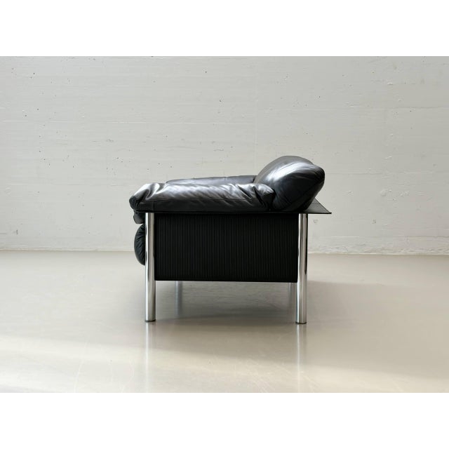 Two-Seater Sofa in Black Leather by Pierluigi Cerri for Poltrona Frau, Italy, 1990s For Sale - Image 10 of 17