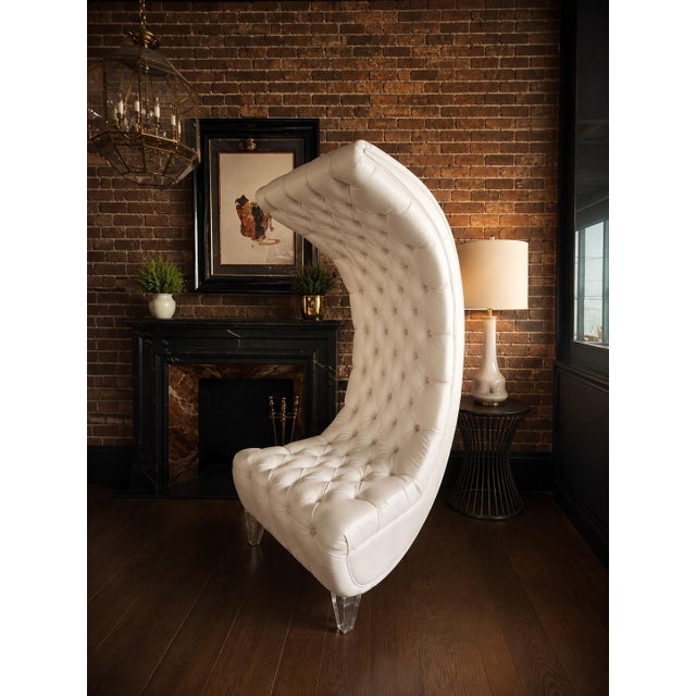 Dramatic matching pair of H-Studio by Shlomi Haziza attributed sculptural high-back lounge chairs, featuring exaggerated...