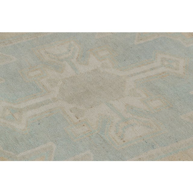 Vintage Turkish Runner With Ice Blue Geometric Medallion Design - Rug & Kilim For Sale In New York - Image 6 of 9