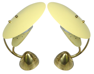Small Brass Table Lights from Hersteller Homeshade Company Ltd, 1950s, Set of 2