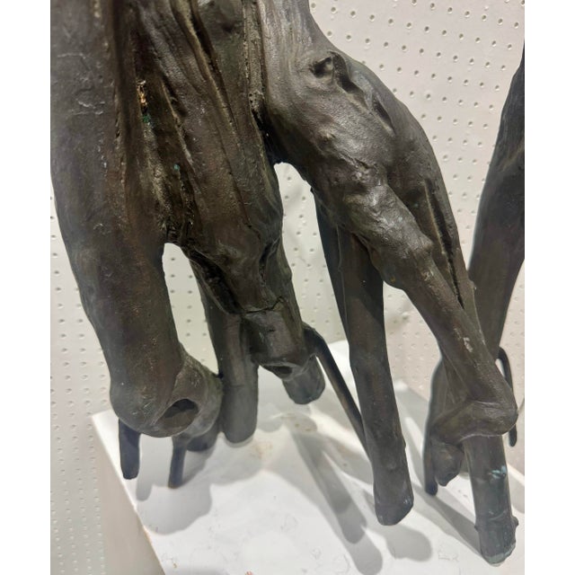 Late 20th Century Mid Century Modern Brutalist Heavy Bronze Gregg LeFevre Solid Bronze Sculpture For Sale - Image 5 of 12