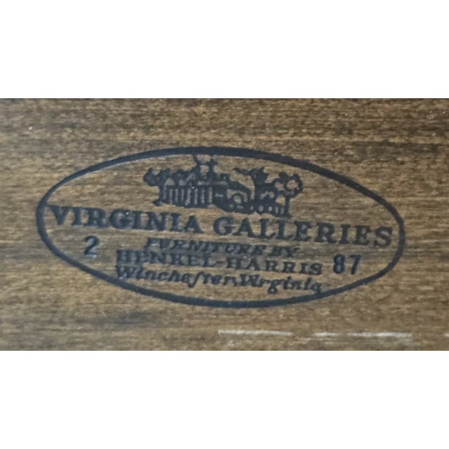 Wood 1980s Henkel Harris Mahogany Queen Size Four Post Carved Bed Made in Virginia For Sale - Image 7 of 7