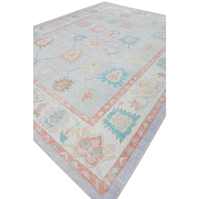 Early 21st Century Multicolor Handwoven Turkish Oushak Rug 12' X 15'4" For Sale - Image 9 of 11