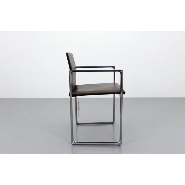 Early 21st Century Eve 184 Armchairs in Leather and Steel by Piero Lissoni for Cassina, 2010s, Set of 6 For Sale - Image 5 of 9