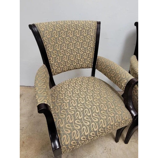 1970 Set of 4 Baker Ebonized Neoclassical Chairs For Sale - Image 11 of 13