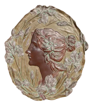 Art Nouveau Bas Relief by Ernst Wahliss, Vienna, Austria, 1890s
