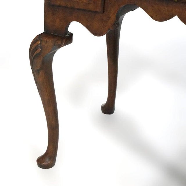 Antique English Queen Anne Carved Mahogany & Satinwood Inlaid Low Boy 18th C For Sale - Image 9 of 18