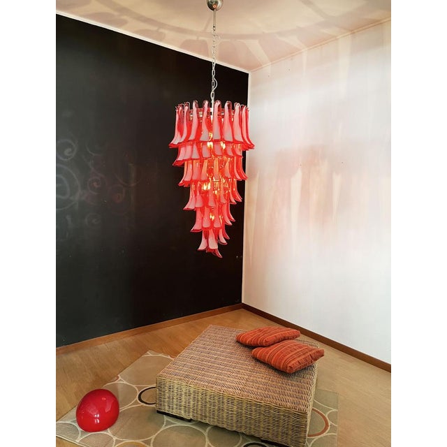 Large Italian Murano Glass Spiral Chandelier, 1990s For Sale - Image 4 of 18
