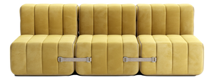 Curt Modular Set - Flexible 3-Seater - Barcelona - Cornhusk - V3347/50 (Yellow) by Ambivalenz, Set of 6