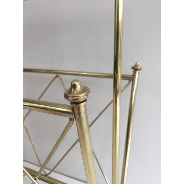1940s Neoclassical brass and glass magazine rack, Maison Jansen For Sale - Image 6 of 12