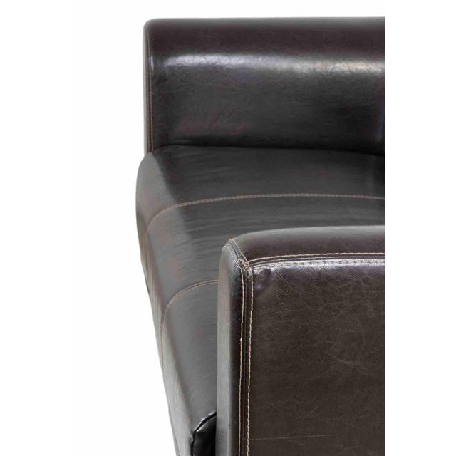 Italian Leather Sofa with Original Upholstery, 1960s For Sale - Image 3 of 9