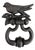 French Wrought Iron Bird Door Knocker With Floral Strike Plate For Sale