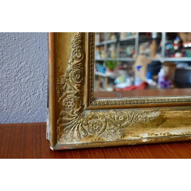Boho Chic Large Golden Mirror with Gold Leaves For Sale - Image 3 of 10