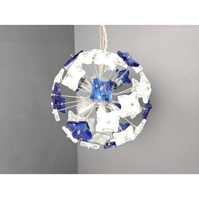 Vintage Hammered Glass Sputnik Chandelier, 1970s For Sale - Image 12 of 13