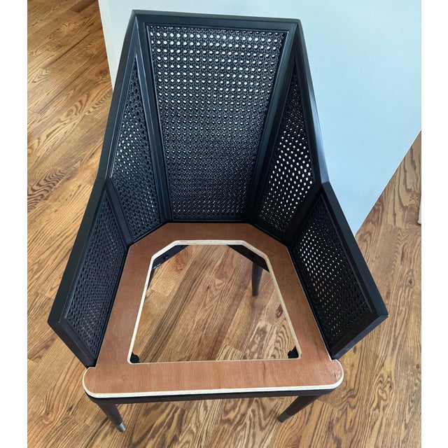 Cane Dining Armchairs by Kara Mann for McGuire/Baker Furniture, Milling Road Collection Pair For Sale In Greenville, SC - Image 6 of 9