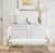 Metal Pasargad Home Lucen Glass Console Table With Gold Accents & Acrylic Frame For Sale - Image 7 of 8