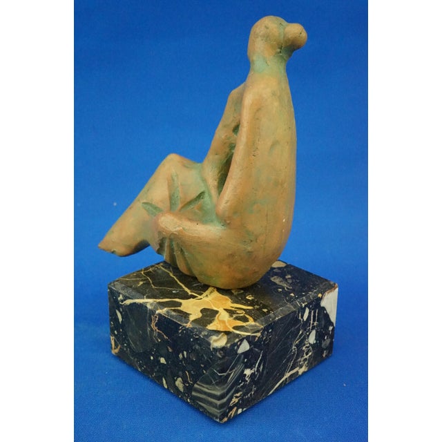 Frank Romero, Stylized Woman, 1950s, Terracotta with Marble Base For Sale - Image 9 of 18