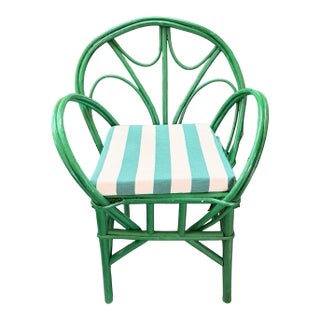 Vintage Moroccan Style Bentwood Armchair in Garden Green For Sale