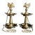 Vintage Pair of Hanging Two Tiered Brass Peacock Diyas For Sale