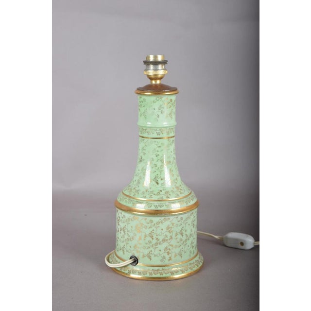 Aqua Vintage Mint Green Porcelain Table Lamp, 1950s For Sale - Image 8 of 9