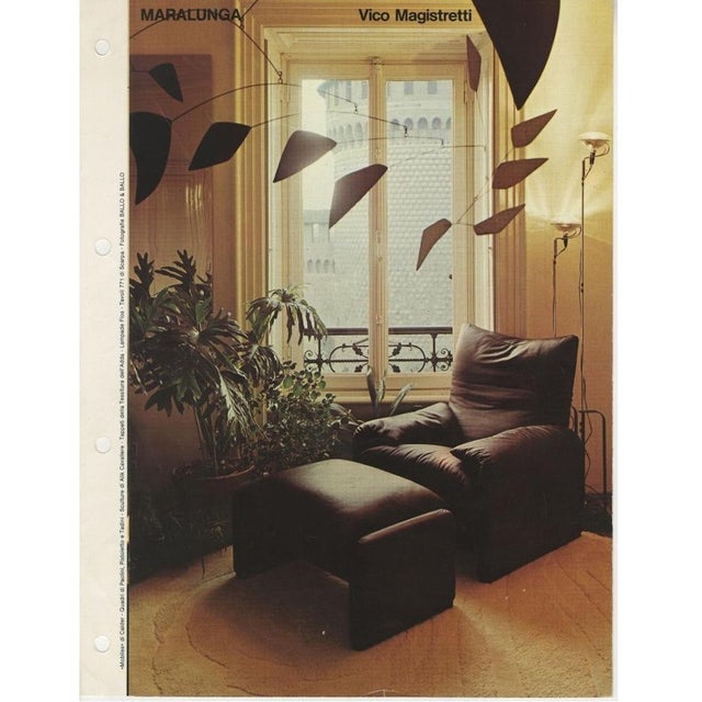 Set of Maralunga Armchair and Ottoman by Vico Magistretti for Cassina, 1970s For Sale - Image 17 of 18