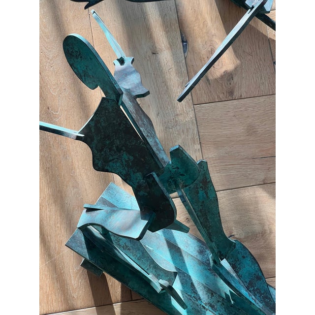 20th Century Large Bronze Figurative Wall Hanging Sculptures - Set of 2 For Sale - Image 11 of 12